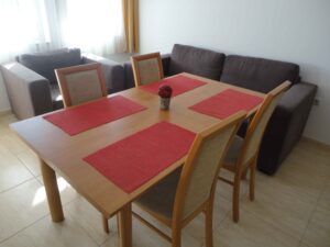 The dining table.
